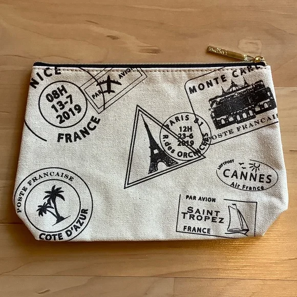 Lancome Cosmetic Bag Canvas France Travel ✈️ - Picture 2 of 3